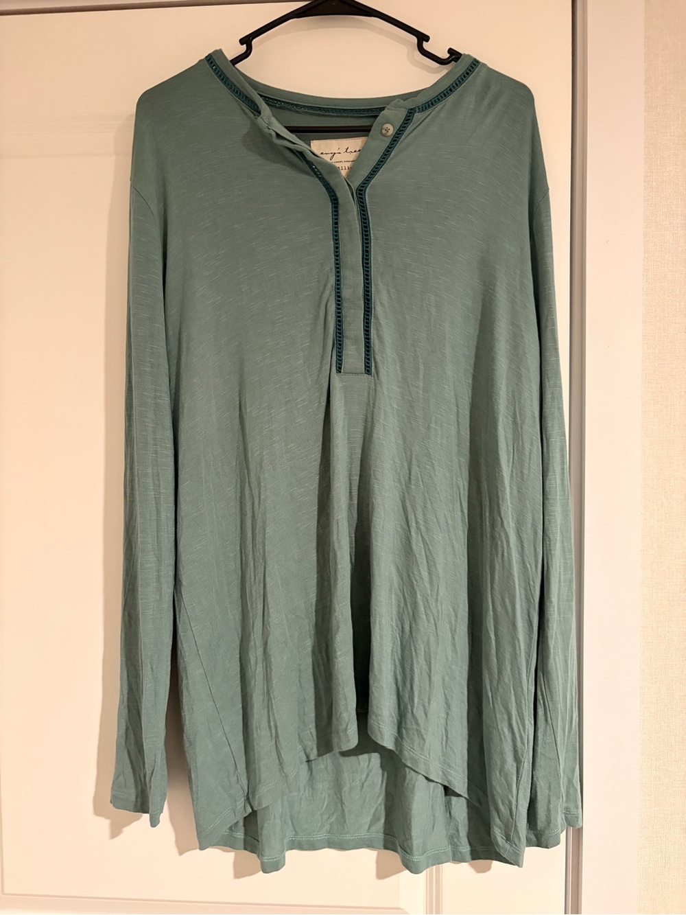 Evy’s Tree Light Teal Long-Sleeve Shirt